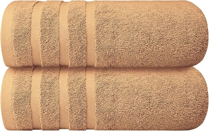 Infinitee Xclusives 100% Cotton Luxury Bath Towels Set of 2 (27x54 Inches) (Cosmic Sand, Bath Towels - Pack 2)