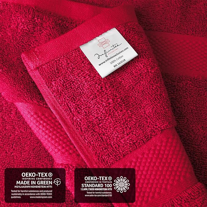 Infinitee Xclusives– Luxury Bath Sheets Towels – 2 Pack 600 GSM (35X70 Inches)– 100% Ring Spun Cotton Large Bath Towels for Bathroom (Burgundy, Bath Sheet Pack of 2)