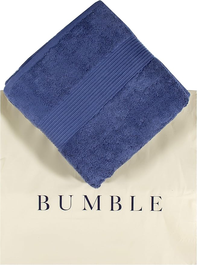 Luxury Extra Large Oversized Bath Towels | Hotel Quality Towels | 650 GSM | Soft Combed Cotton Towels for Bathroom | Thick & Fluffy Bath Sheets | Denim - 4 Pack