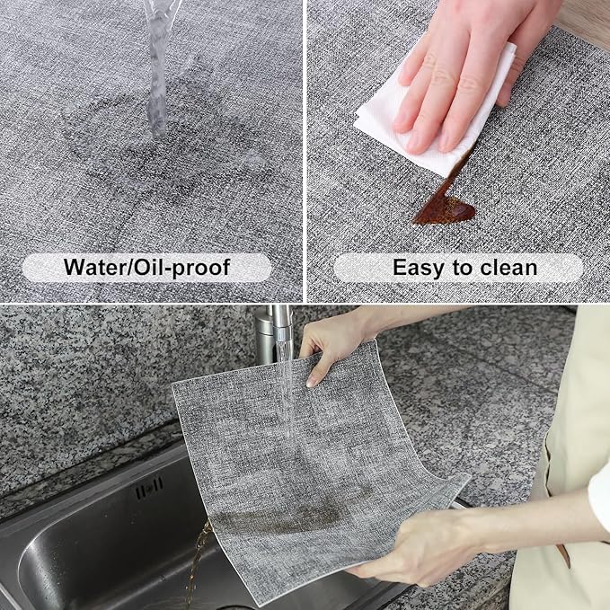 Homaxy Faux Leather Heat Resistant Placemats for Dining Table Set of 12, Waterproof Wipeable Washable PU Table Mats, Easy to Clean Anti-Slip Place Mats, 11.8" x 17", Black & White