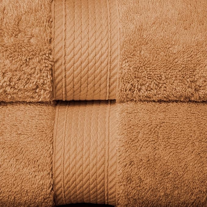 BLUENILEMILLS Premium Towel Collection, Egyptian Cotton Towels for Shower and Bathroom Assorted 6-Piece Towel Set, 30" x 55", 20" x 30", 13" x 13", Rust by Blue Nile Mills