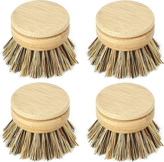 Jungle Culture Dish Brushes or Replacement Brush Heads for Eco Dish Brushes • Wooden Kitchen Washing Up Brush Heads • Interchangeable Bristle Refills • Dish Scrubbers (Firm Replacement Heads)