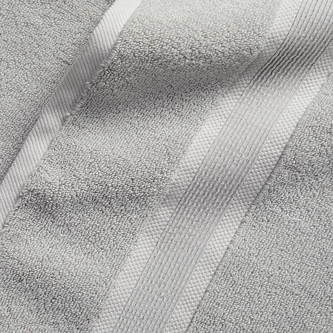 Springtree Home Luxury Bamboo Rayon Bath Towel Set 6 Piece Set | 35% Bamboo Rayon - 65% Cotton | Absorbent Quick-Dry Towels for Bathroom | Oeko-TEX Standard 100 Cotton | Grey