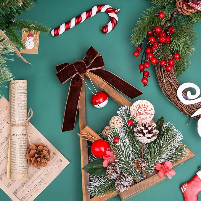 Vintage Brown Velvet Ribbon Chocolate Christmas Ribbon for Gift Wrapping Crafts Christmas Tree Ornaments Garland Decorations, 1 Inch X 25Yd