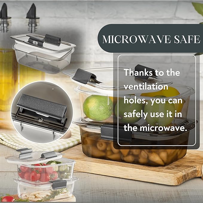 HEFA Food Storage Containers, Meal Prep Containers, Lunch Box with Airtight Lids, Kitchen Organizers and Storage for Leftovers (Crystal, 3 Pack)