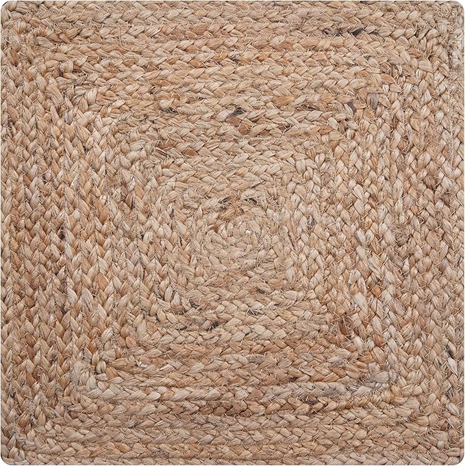 Craft Trade Set of 6 Hand Braided Jute Placemats Fiber Rustic Vintage Farmhouse Dining Table Mat for Parties Birthday BBQ 13x13 Inch Natural