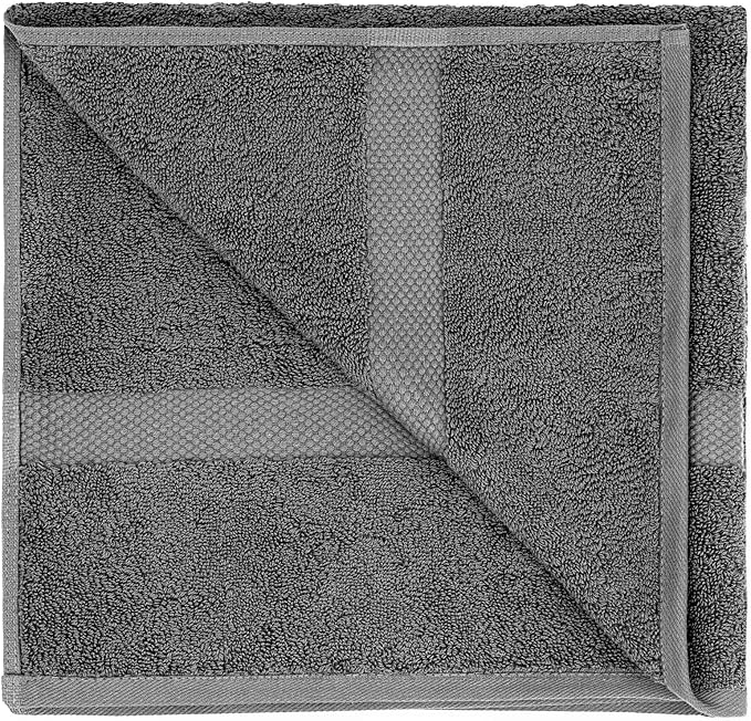 Luxury Bath Towel Set of 8 Pieces - 100% Turkish Cotton Highly Absorbent Towels for Bathroom, 2 Luxury Bath Towels 700GSM, 2 Hand Towels, 4 Washcloths, Gray White