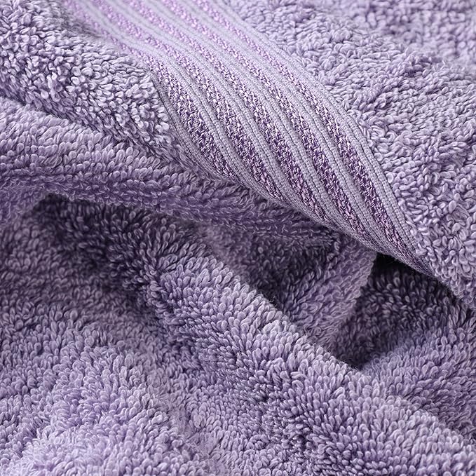 Superior Egyptian Cotton 6-Piece Towel Set, Bathroom Essentials, Towels For Bathroom, Apartment, Airbnb, Guest Bath, Face, Hand, Bath Towels, Washcloths, Absorbent, Fast Drying, Royal Purple