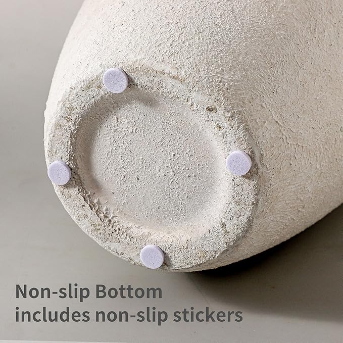 Rustic Farmhouse Flower Vase - 12.87 inch Tall Ceramic Vintage Vase for Home Decor, Living Room Shelf Decor, Enterway Table Decoration