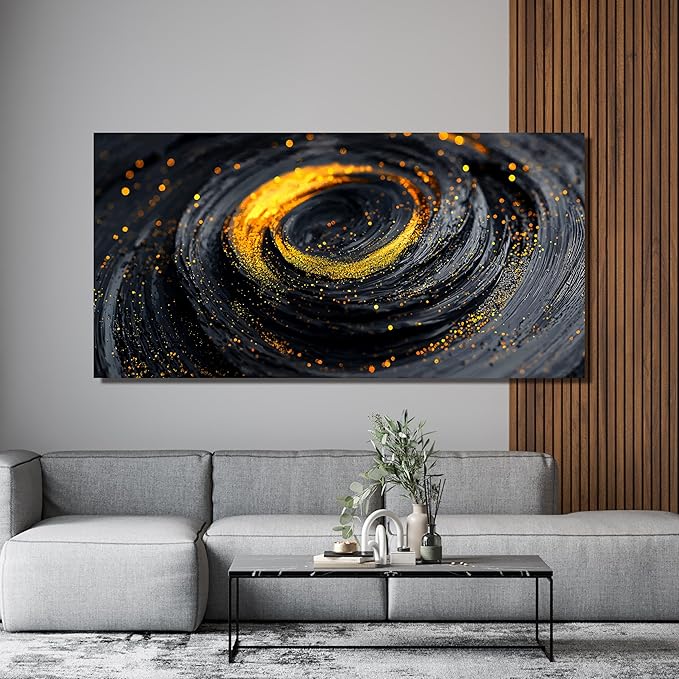 Abstract Wall Art Decor Wall Art Pictures for Living Room Abstract Canvas Art Wall Decor Minimalist Black Gold Wall Art Prints Modern Wall Art Decorations Artwork for Walls Office Home Decor 20" X 40"