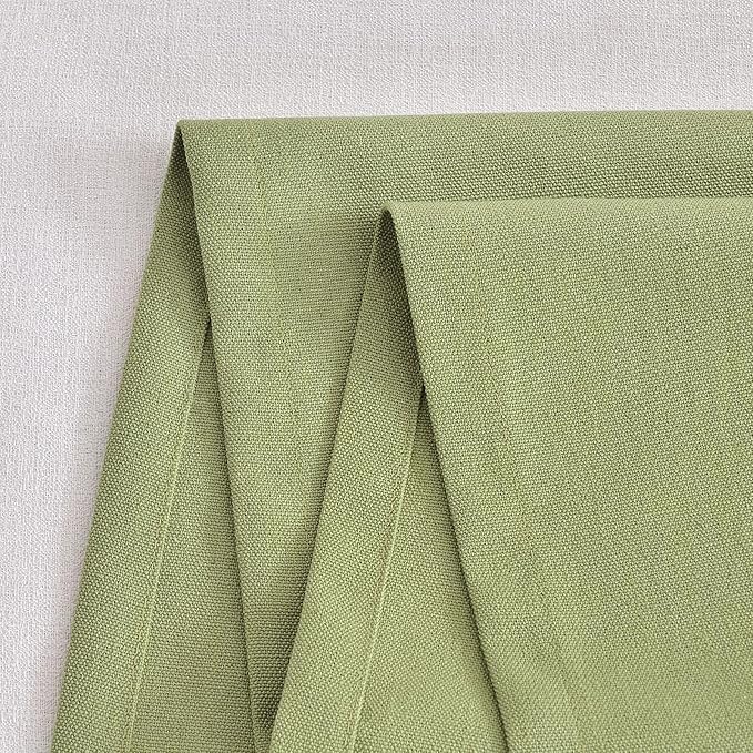 Wracra Linen Style Table Runner, Rustic Farmhouse Sage Green Table Runners 108 Inches Long, Handcrafted Table Runner for Fall, Winter - Everyday Use and Machine Washable