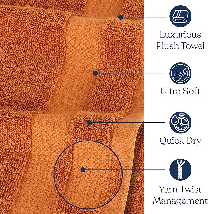 Delara Organic Cotton Luxuriously Plush Bath Towel 10 Piece Set|GOTS & Oeko-TEX Certified|Premium Hotel Quality Towels|Feather Touch Technology|650 GSM Long Staple|Soft, Quick Dry & Ultra-Absorbent