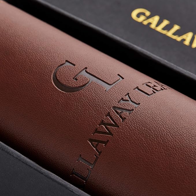 Gallaway Leather Desk Mat - Desk Pad 91.5 x 43 cm - XXL Mouse Mat - Non-Slip Desk Cover - Desk Accessories (Dark Brown)
