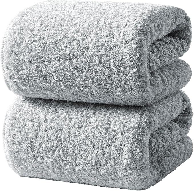 REDKISS Ultra-Plush Bath Towel Set - 900GSM Premium Thick Cotton for Bathroom & Spa, Super Absorbent Bath Sheets with No Shedding (2-Piece Bath Twoel Set for Adults, Luxury Hotel & Home Use)-Blue lime