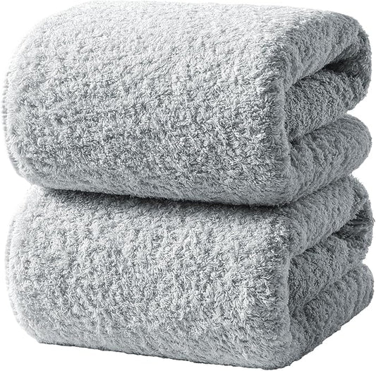 REDKISS Ultra-Plush Bath Towel Set - 900GSM Premium Thick Cotton for Bathroom & Spa, Super Absorbent Bath Sheets with No Shedding (2-Piece Bath Twoel Set for Adults, Luxury Hotel & Home Use)-Blue lime