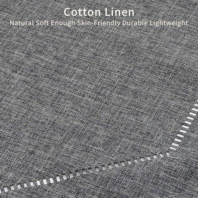 Tosewever Decorative Linen Table Runner with Tassels Tabletop Collection 14 x 72 Inches Table Runners for Everyday Dining Wedding Party Holiday Home Decor (14" x 72", Grey)