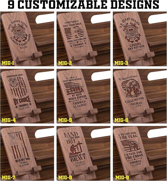 Coast Guard Gifts Personalized Docking Station - Unique Nightstand Organizer Present for Soldiers in Military Coast Guard - Thank You Military Gifts, Coast Guard Veteran Gifts for Veterans Day