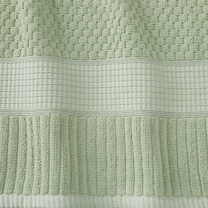 NY Loft 100% Cotton 2 Pack Bath Sheet Towel Set | Extra Large Bath Towel Set of 2 | Absorbent & Quick-Dry Oversize Bath Towels | Textured and Durable Cotton | Oeko-Tex Standard 100 | Sage Green