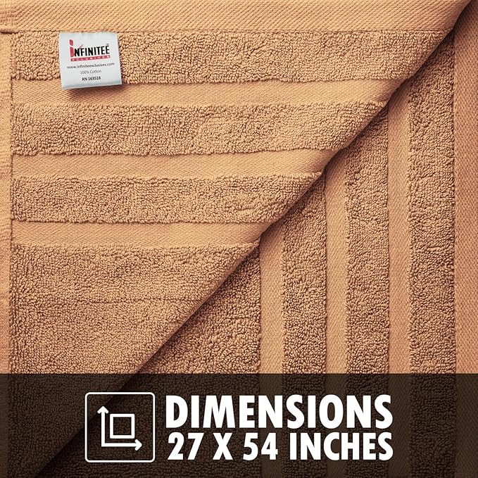 Infinitee Xclusives 100% Cotton Luxury Bath Towels Set of 2 (27x54 Inches) (Cosmic Sand, Bath Towels - Pack 2)