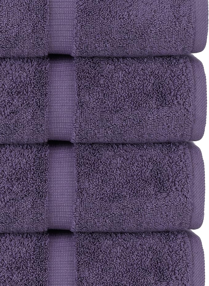 Chakir Turkish Linens | Hotel & Spa Quality 100% Cotton Luxury Turkish Towels | Soft & Absorbent (30x60 Inches Extra Large Bath Towels, Set of 4 - Plum)