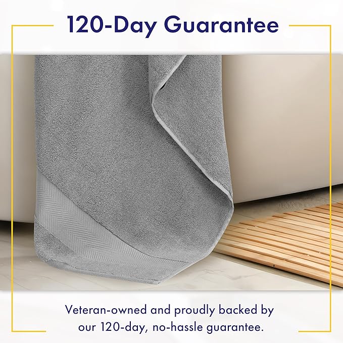 Ultra Soft & Plush Viscose from Bamboo Bath Towels - 700 GSM Luxury Bath Towels - 6 Piece Set - Super Absorbent & Quick Drying (Pewter Grey)