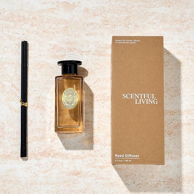 M&SENSE 6.3 oz Large Reed Diffuser Set | Lavender Glow Scent Oil Diffuser with Sticks | Hotel Collection Non-Toxic Essential Oil |for Bedroom Bathroom Living Room