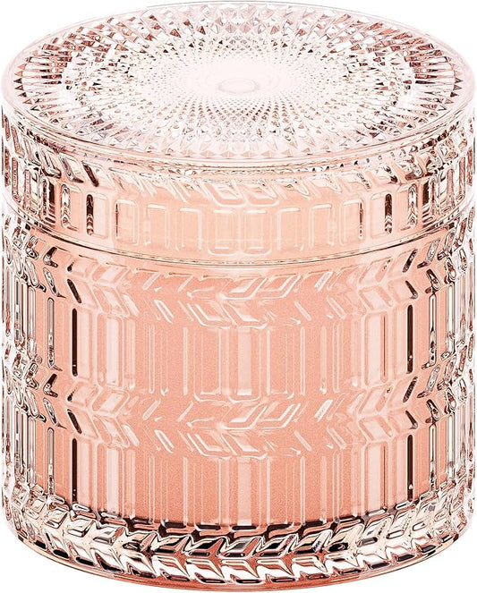 Hidden Label Sandalwood Rose Scented Candle for Home Scented, Santal Wood Wick Decorative Candles, Aromatherapy Candles for Women, Pink Soy Candles Non Toxic Candle, 7.4 oz 55 Hours Long Burn time