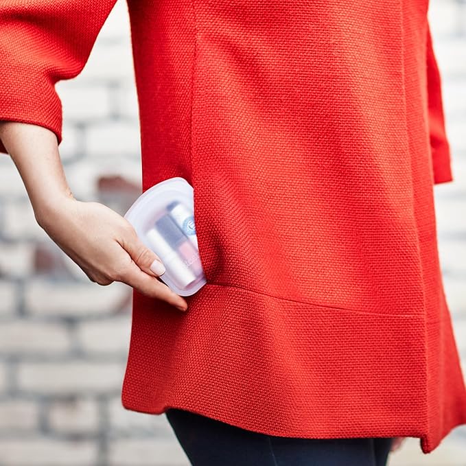 Stasher Premium Silicone Reusable Food Storage Pocket 2-Pack, Clear + Deep Ocean, Multi-Use Food Storage Bags, Lunch Bag, Travel Containers, BPA Free, Leak-free, Dishwasher-Safe, Eco-friendly, 4 Oz