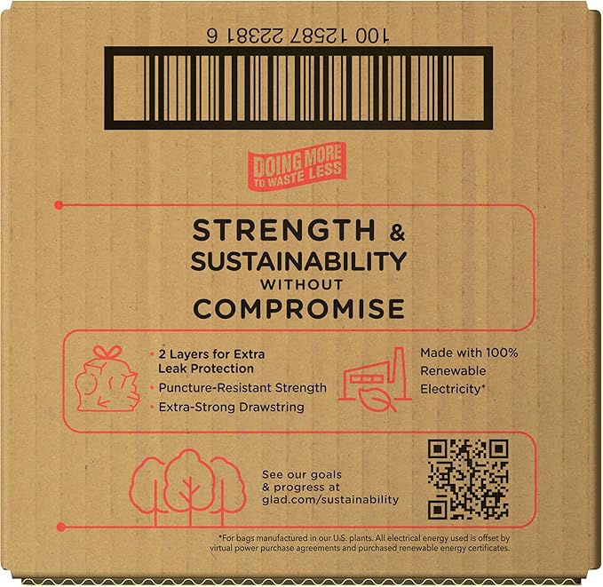 Glad Large 30 Gallon Trash Bags, Pine-Sol Heavy Duty Garbage Bags, Forceflex with Drawstring, 50 Count (Packaging May Vary)