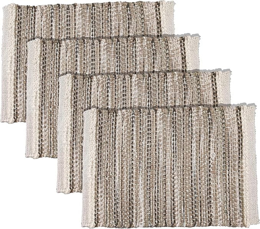 Hausattire Woven Table Placemats Set of 4 - Olive Green Christmas Jute Outdoor Table Mats for Kitchen Dining Decoration |Heat Resistant Farmhouse Dinner Placemat for Thanksgiving Decor |13x19 Inch