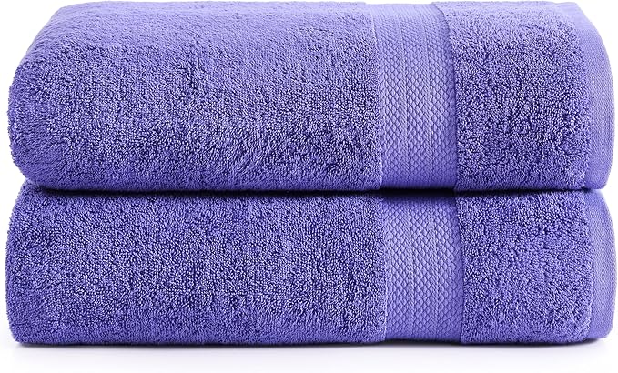 LANE LINEN 100% Cotton 2 Pack Bath Sheets (35"x66") - Ring Spun, Extra Large Cotton Bath Towels Set - Quick Dry, Soft & Absorbent Oversized Towel Set - Remains Soft After Multiple Washes - Blue Irish