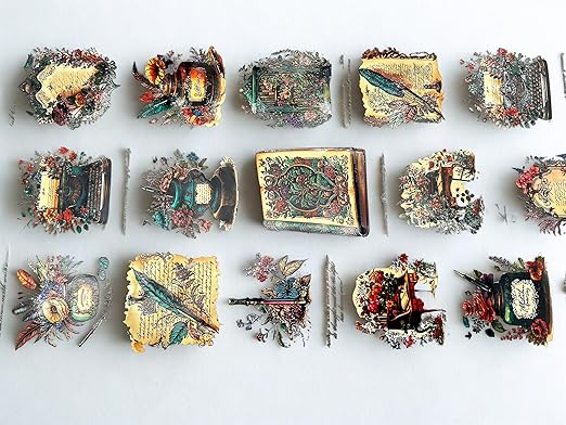 Victorian Scribe Transparent Washi Tape 4.5 x 5 cm – Clear Washi Decorative Adhesive Roll for Scrapbooking, Journaling, DIY Crafts, Planners, Bullet Journal, Card Making, Stationery Supplies