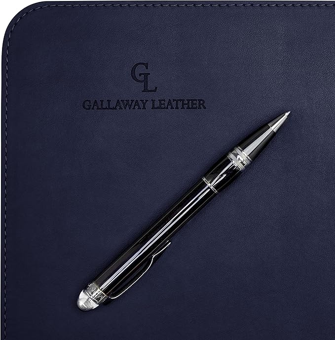 Gallaway Leather Desk Pad – 25 x 17 inch - Desk Mat Home Office Desk Accessories Desktop Protector XXL Mouse Pad Writing Desk Blotter - Navy Blue - Medium