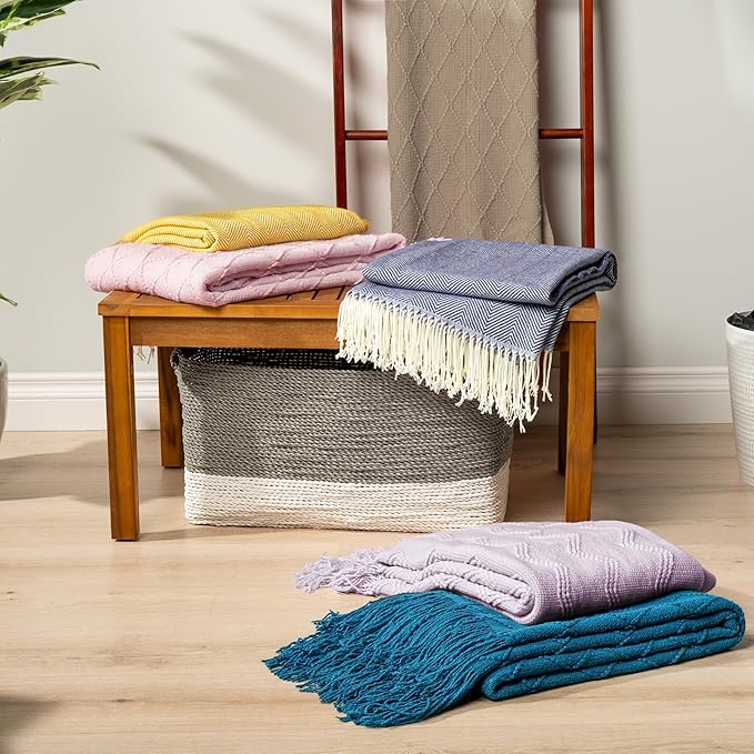 PAVILIA Tan Taupe Knit Throw Blanket for Couch, Twin Bed, Soft Knitted Farmhouse Sofa Throw for Living Room, Lightweight Decorative Fall Blanket for Chair, Outdoor Textured Boho Blanket, 60x80