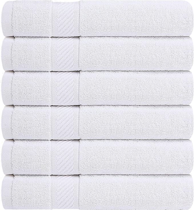 Utopia Towels 18 Pack Bath Towel Set (24 x 48 Inches), 500 GSM 100% Ring Spun Cotton Medium Lightweight and Highly Absorbent Quick Drying, Premium Towels for Hotel, Spa and Bathroom (White)