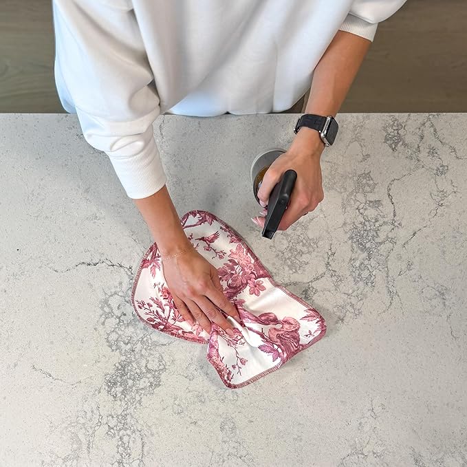 Reusable Paper Towels - 10 Pack - Roll of Washable Cotton Cloth Paper Towels - Paperless Reusable Napkins Cloth Washable - Absorbent + Long Lasting - Zero Waste Products - (Love Birds)