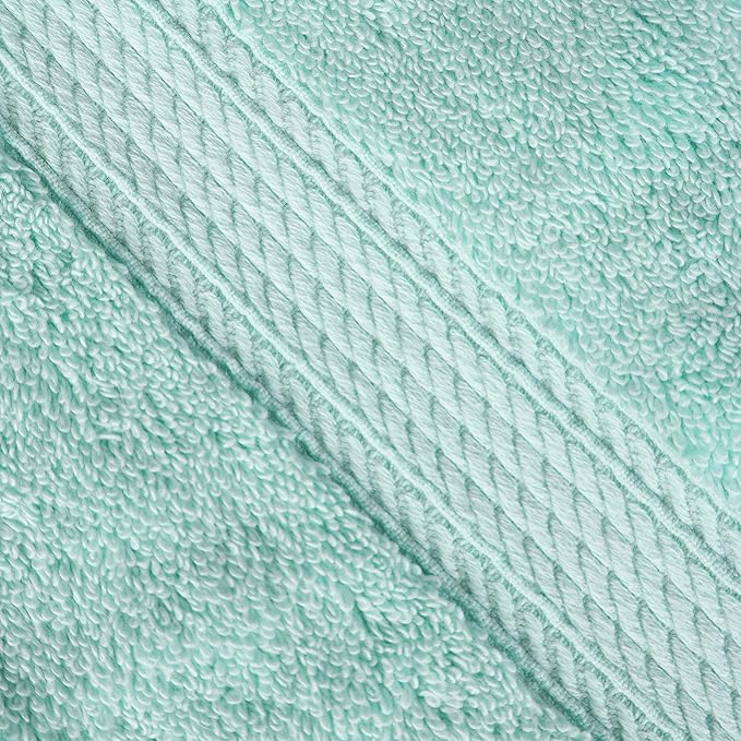BNM Egyptian Cotton Heavyweight Towels, Ideal For Bathroom, Shower, Spa, Hotel, 800 GSM, Face/ Washcloths, Hand Towels, Bath Towels, Highly-Absorbent, Luxury Home Basics, 9 Piece Towel Set, Sea Foam