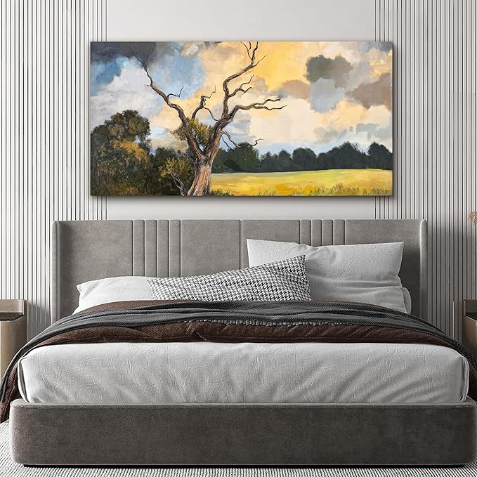 YISXINOAG Canvas Art Wall Decor Modern Abstract Wall Decor Canvas Wall Art Barren Tree Landscape Picture Modern Home Decorations Abstract Art Prints for Bathroom Ready to Hang Size 20"X40"