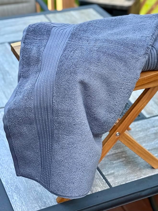 Milara Turkish Super-Plush Bath Towels Set 2-Piece | Premium Cotton Bath Towel Set Absorbent, Durable with Hanging Loops | Anthracite (Dark Gray) Turkish Bath Towels, (27 x 54 Inches)