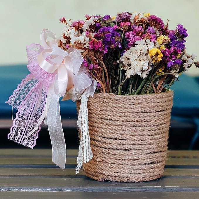 1/2 Inch Diameter Jute Rope, IMROPE Natural Jute Rope Twisted 4 Strands 25 Ft for DIY Arts Crafts, Garden, Home Decorating, Hammock for Indoor and Outdoor Use