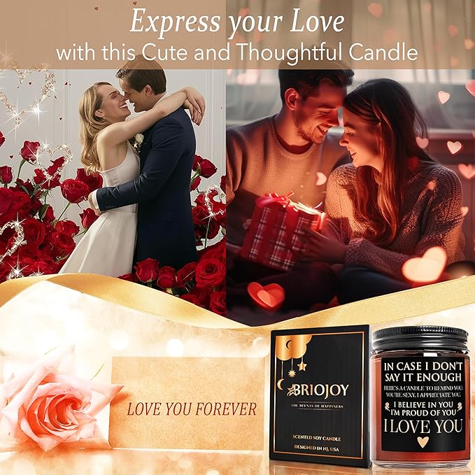 Anniversary Wedding Engagement Scented Soy Candles - Valentines Gifts for Her Him - Mothers Day I Love You Gift for Wife Women - Birthday, Romantic Gifts for Men Husband Girlfriend Boyfriend