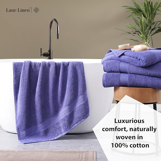 LANE LINEN 100% Cotton 2 Pack Bath Sheets (35"x66") - Ring Spun, Extra Large Cotton Bath Towels Set - Quick Dry, Soft & Absorbent Oversized Towel Set - Remains Soft After Multiple Washes - Blue Irish