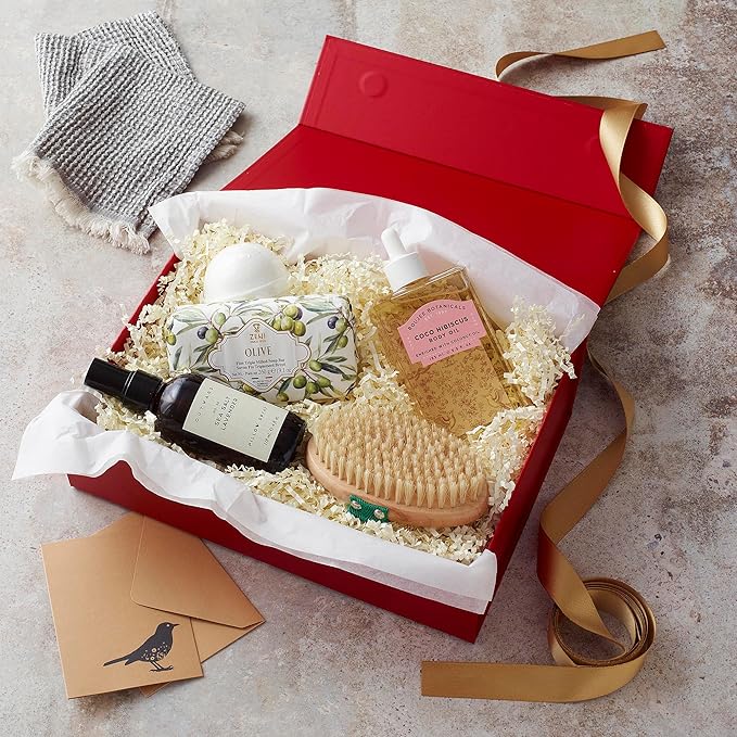 CECOBOX - Gift Boxes with Lids for Presents 11"x7.5"x3" - Matte, Collapsible Magnetic Closure Gift Box - Groomsmen & Bridesmaid Proposal Boxes, Wedding, PR, Birthdays, Holidays (Red)