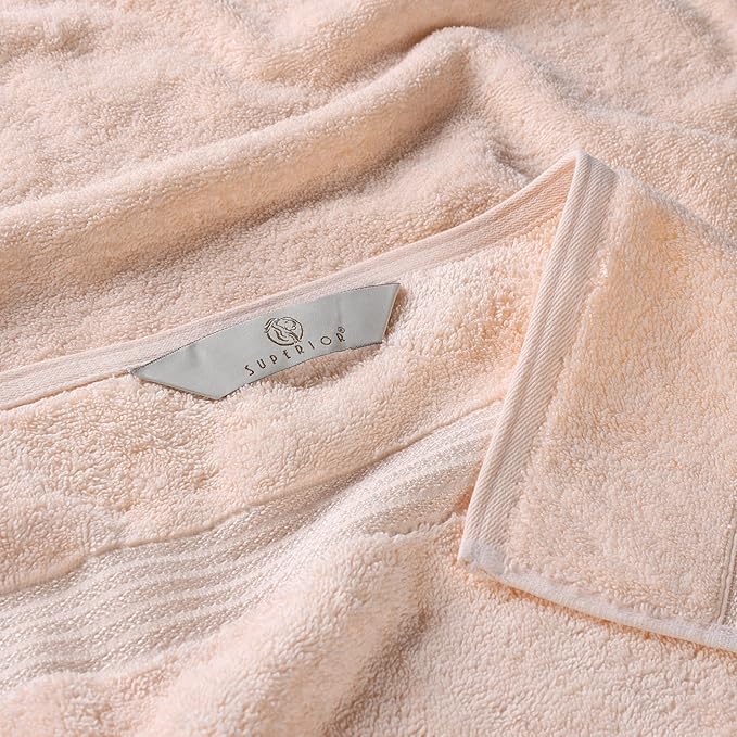 Superior Egyptian Cotton 6-Piece Towel Set, Bathroom Essentials, Towels For Bathroom, Apartment, Airbnb, Guest Bath, Face, Hand, Bath Towels, Washcloths, Absorbent, Fast Drying, Peach