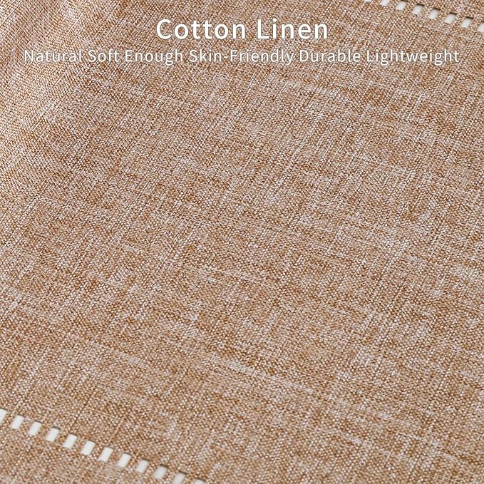 Tosewever Decorative Linen Table Runner with Tassels Tabletop Collection 14 x 72 Inches Table Runners for Everyday Dining Wedding Party Holiday Home Decor (14" x 72", Light Coffee)