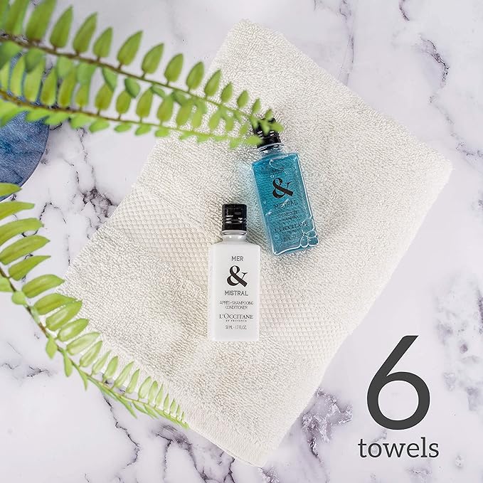 GREEN LIFESTYLE Soft Cotton Towels for Pool, Spa, and Gym Lightweight and Highly Absorbent Quick Drying Towels (22" x 44", Vanilla)