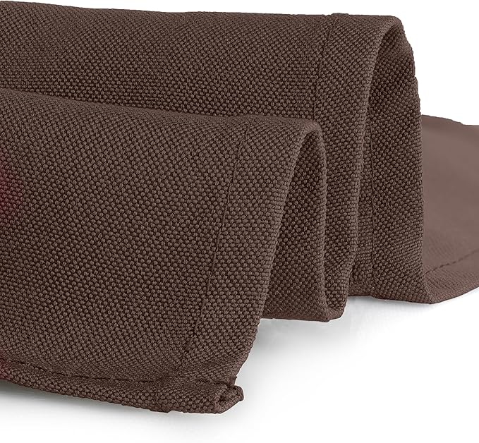 Gee Di Moda Rectangle Tablecloth - 70 x 120 Inch Chocolate - Heavy Duty Washable Polyester - For 6 or 8 Foot Rectangular Table