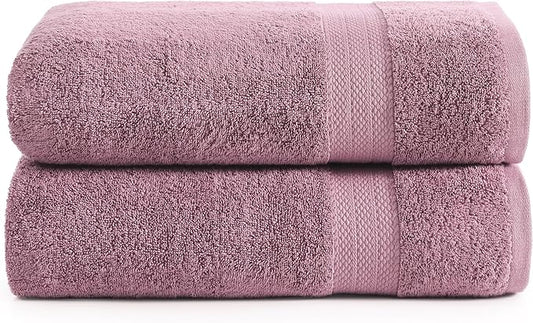 LANE LINEN 100% Cotton Bath Sheets 2 Pack (35"x66") - Ring Spun Cotton Extra Large Bath Towels Set - Quick Dry, Soft & Absorbent Oversized Towel Set - Holds Well After Multiple Washes - Wishful Mauve