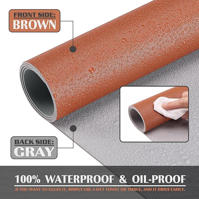 K KNODEL Large Office Leather Desk Mat, Mouse and Keyboard Pad, Computer and Laptop Mat, Desktop Protector and Cover, Writing Pad and Blotter (31.5"x15.7", Brown)