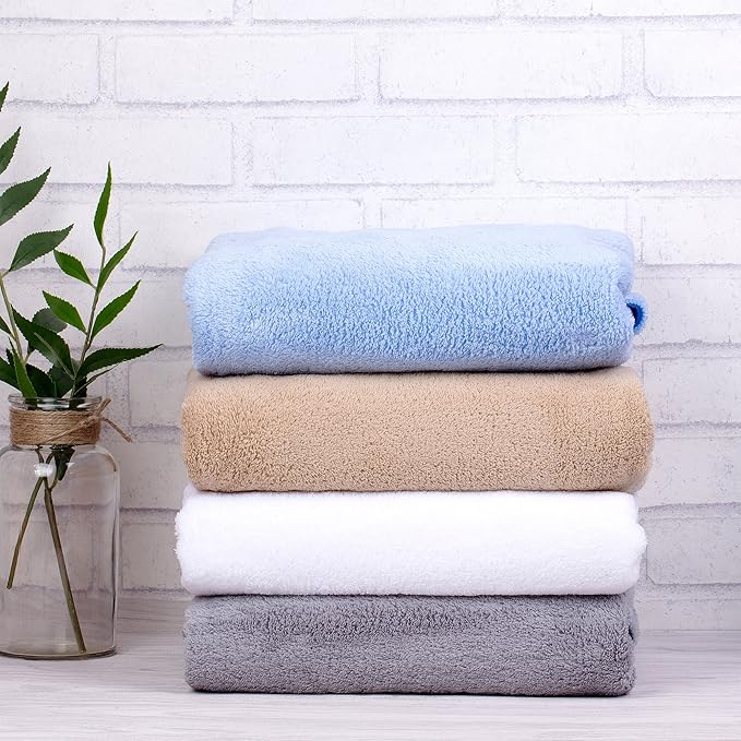 JML Extra Large Bath Towels, 2 Pack, 30"x60" - 350GSM, Fleece Towel Set - Oversized, Soft, Absorbent, Lint Free, No Fading, Perfect for Bathroom, Shower, Suana, Gym, Pool, Hotel, SPA, Fleece Grey